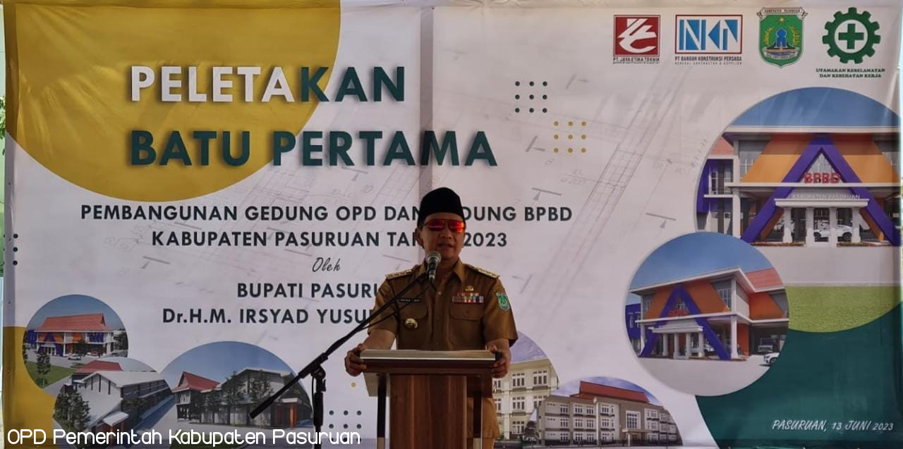 Bupati Pasuruan Ground Breaking Gedung OPD Terakhir Dikomplek Perkantoran Raci