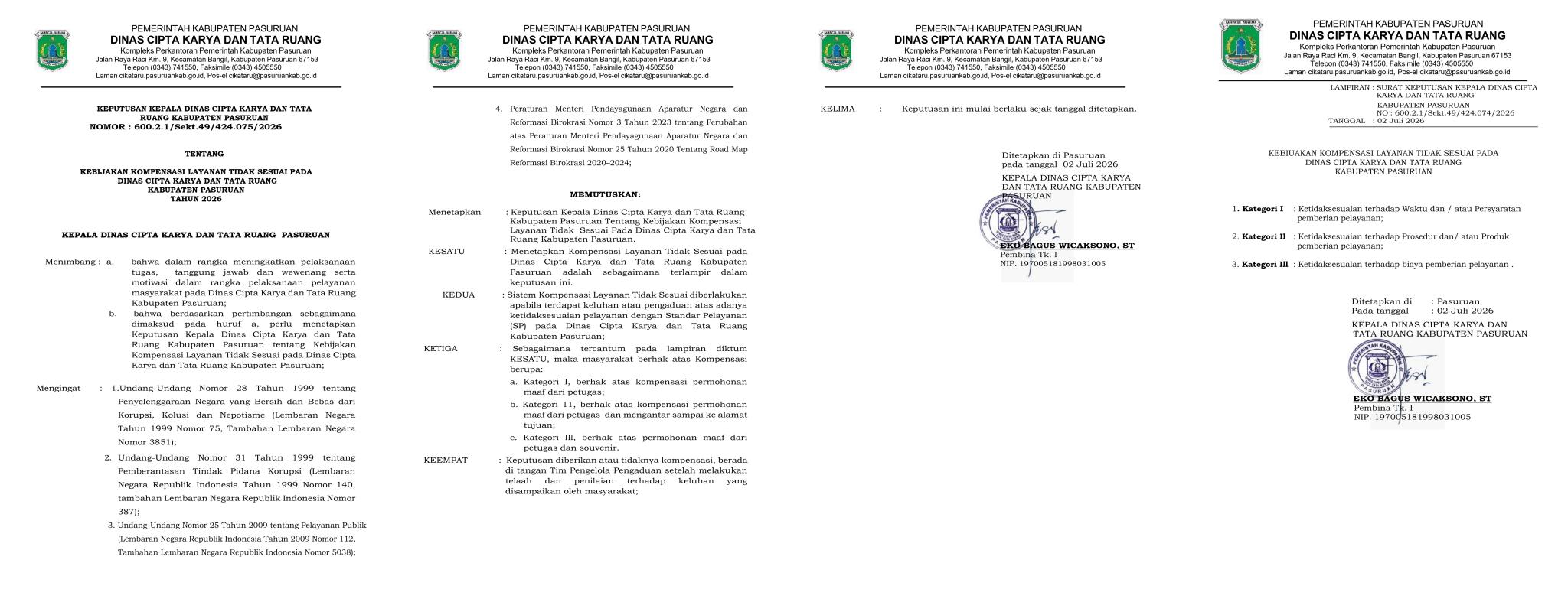 SK KOMPENSASI PELAYANAN